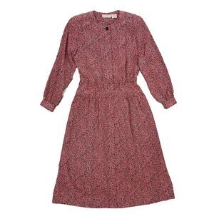 Vintage Liz Claiborne 80s 90s Floral Longsleeve Dress Sz 10 Petite Midi Cottage